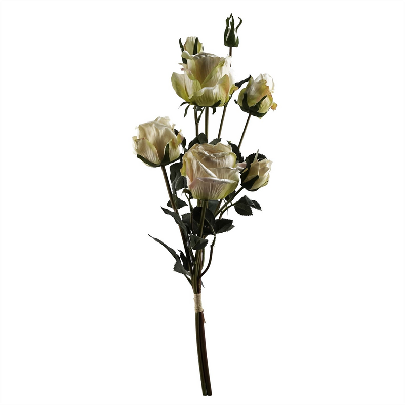 Leaf 60cm Artificial Rose Display Glass Vase