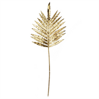 Leaf 80cm Gold Palm and Peony Glass Vase - Elegant Decor for Any Space