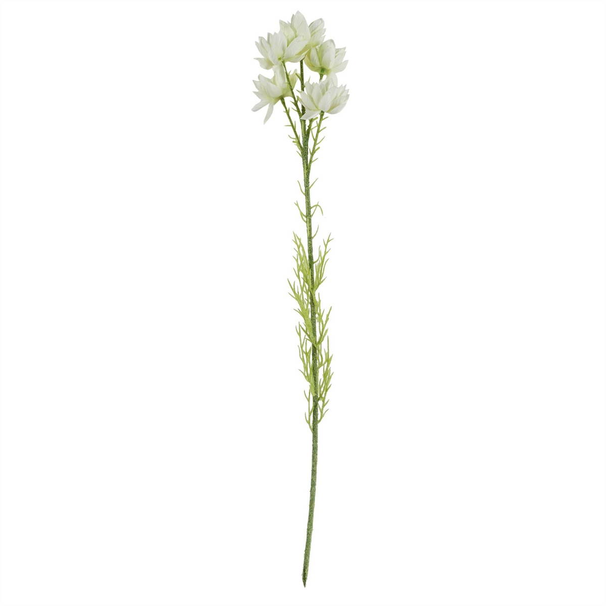 Leaf 75cm White Starflower Display Ombre Glass Vase - Artificial Flower Arrangement with Vase