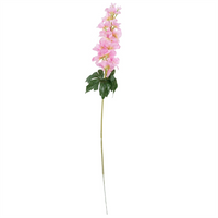 Leaf 60cm Pink Delphinium Tropical with Glass Vase - Artificial Flower Arrangement