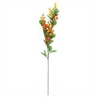 Leaf 70cm Artificial Viburnum Display with Glass Vase - Lifelike Floral Arrangement