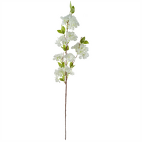 Leaf 100cm White Artificial Blossom and Berries Glass Vase - Beautiful Home Decor Accent