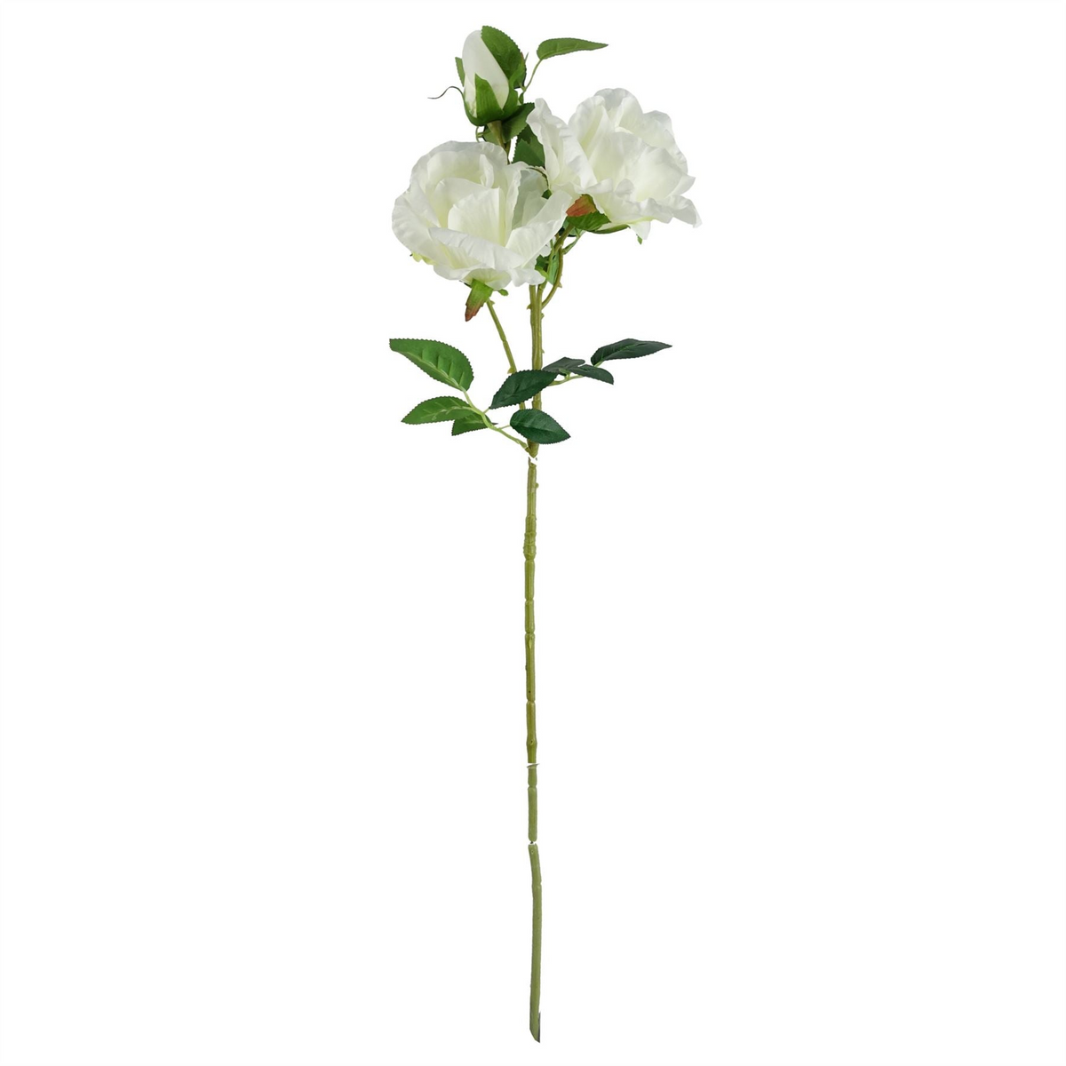 Leaf 60cm White Rose Purple Starflower Display Glass Vase - Artificial Flower Arrangement