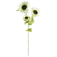 Leaf 100cm White Artificial Sunflower Arrangement Glass Vase - Stunning Home Decor