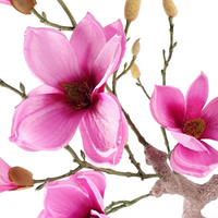 Magnolia Artificial Tree Pink Potted - Silk Flowers, Wired Stems, 80cm