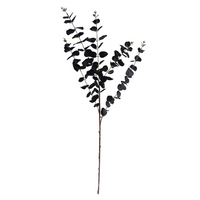 Leaf 80cm Black Eucalyptus and Viburnum Arrangement Glass Vase - Stunning Artificial Flower Display