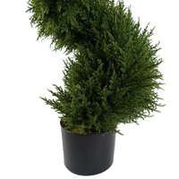 Leaf 120cm Spiral Cypress Tree Artificial - Large Size with Dense Bushy Foliage - Ready to Display