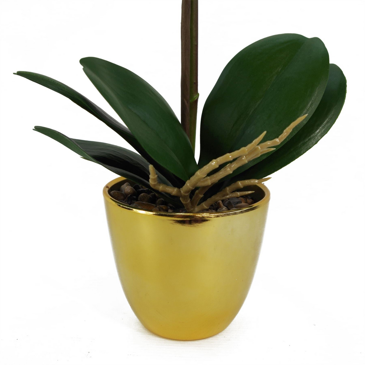 Orchid Artificial Pink Gold Pot 48cm Harlequin - Real Touch Leaves | Leaf Design UK