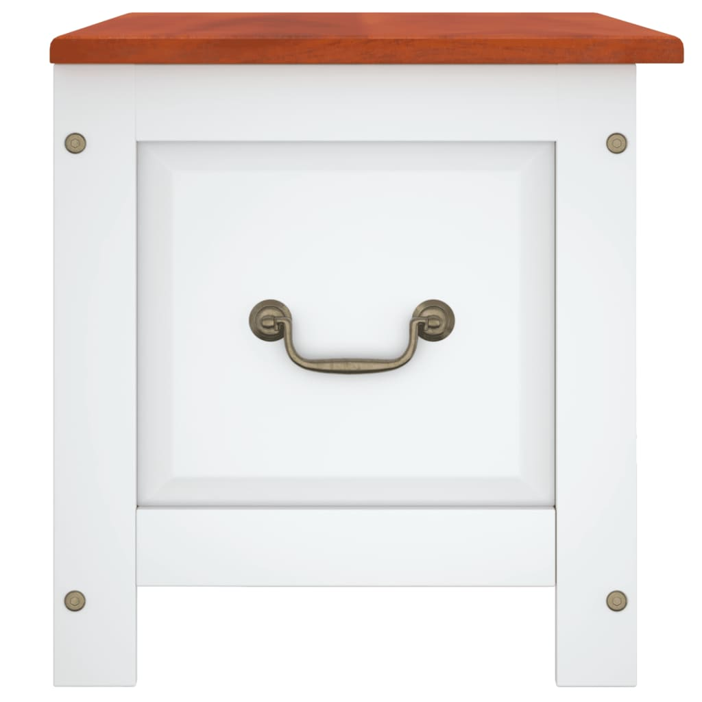 Storage Chest with Lid - Brown and White Solid Wood Acacia