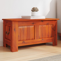 Storage Chest with Lid Brown Solid Wood Acacia - Durable and Versatile Storage Solution