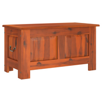 Storage Chest with Lid Brown Solid Wood Acacia - Durable and Versatile Storage Solution