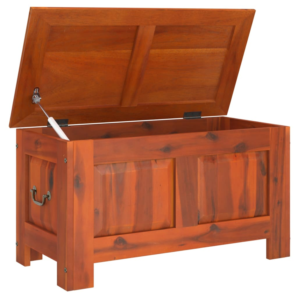 Storage Chest with Lid Brown Solid Wood Acacia - Durable and Versatile Storage Solution