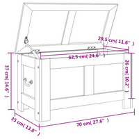 Storage Chest with Lid Brown Solid Wood Acacia - Durable and Versatile Storage Solution