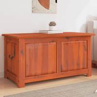 Storage Chest with Lid Brown Solid Wood Acacia - Durable and Versatile Storage Solution