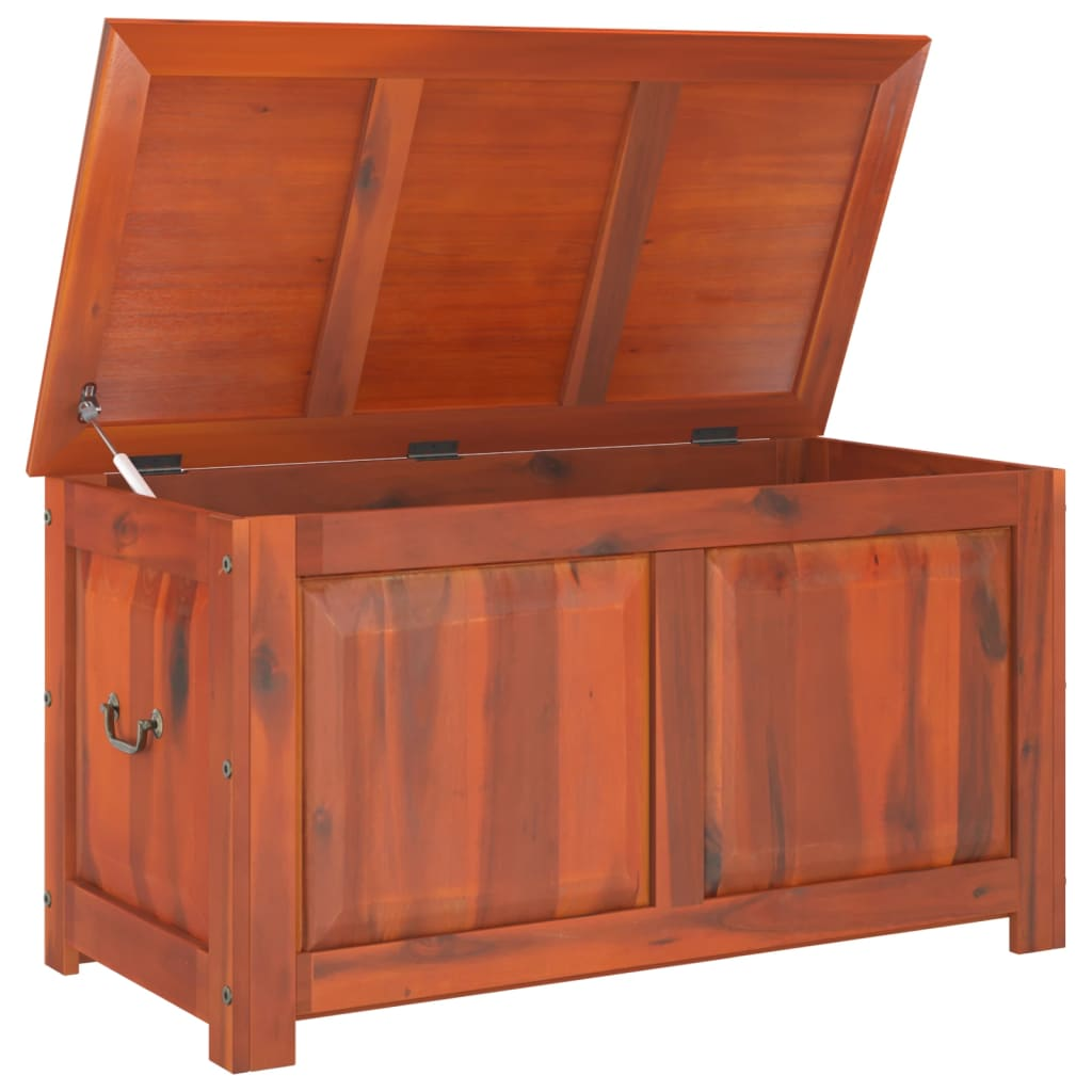 Storage Chest with Lid Brown Solid Wood Acacia - Durable and Versatile Storage Solution