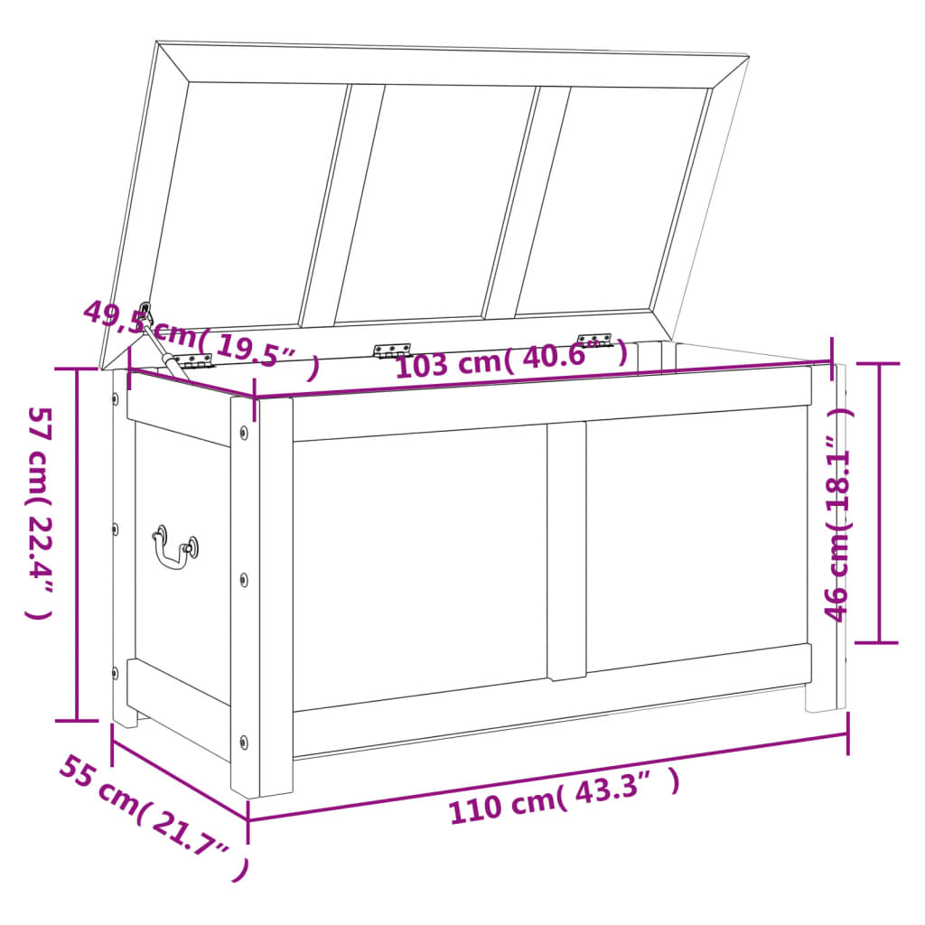 Storage Chest with Lid Brown Solid Wood Acacia - Durable and Versatile Storage Solution