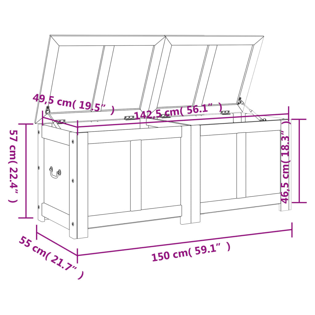 Storage Chest with Lid Brown Solid Wood Acacia | Versatile and Durable Storage Solution