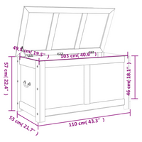 Storage Chest with Lid Brown and White Solid Wood Acacia - Durable and Versatile Storage Solution