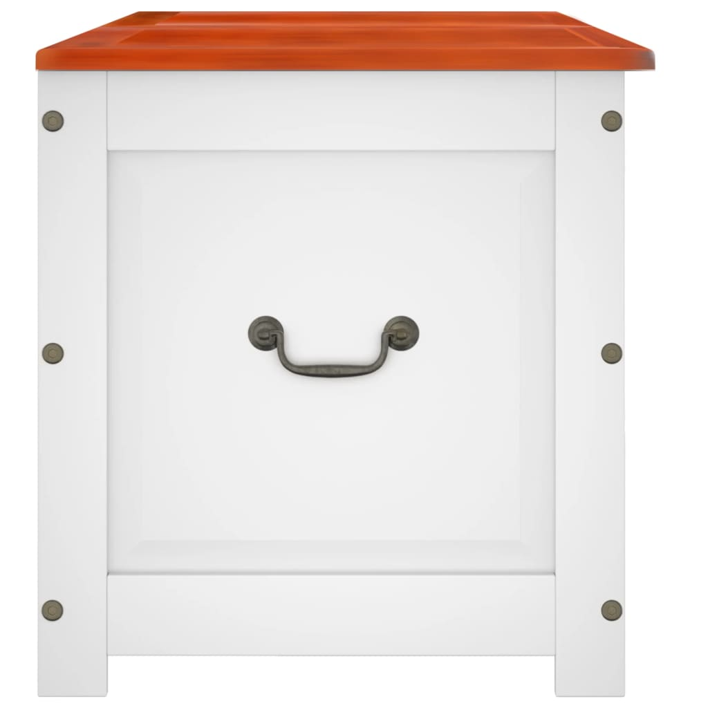 Storage Chest with Lid Brown and White Solid Wood Acacia - Durable and Versatile Storage Solution