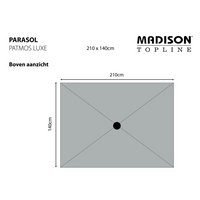 Madison Parasol Patmos Luxe Rectangle 210x140 cm Ecru - Durable & Stylish Outdoor Umbrella