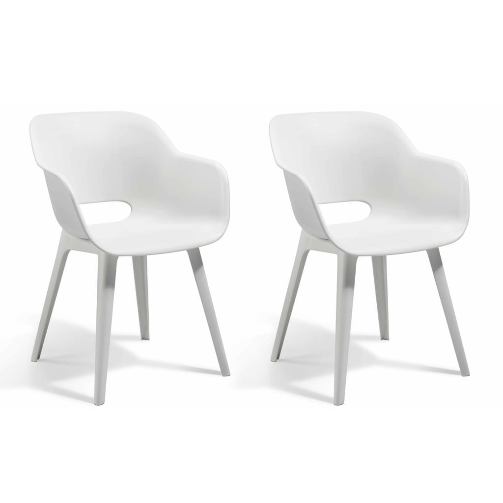 Keter Outdoor Chairs Akola 2 pcs White - Durable and Stylish Garden Furniture