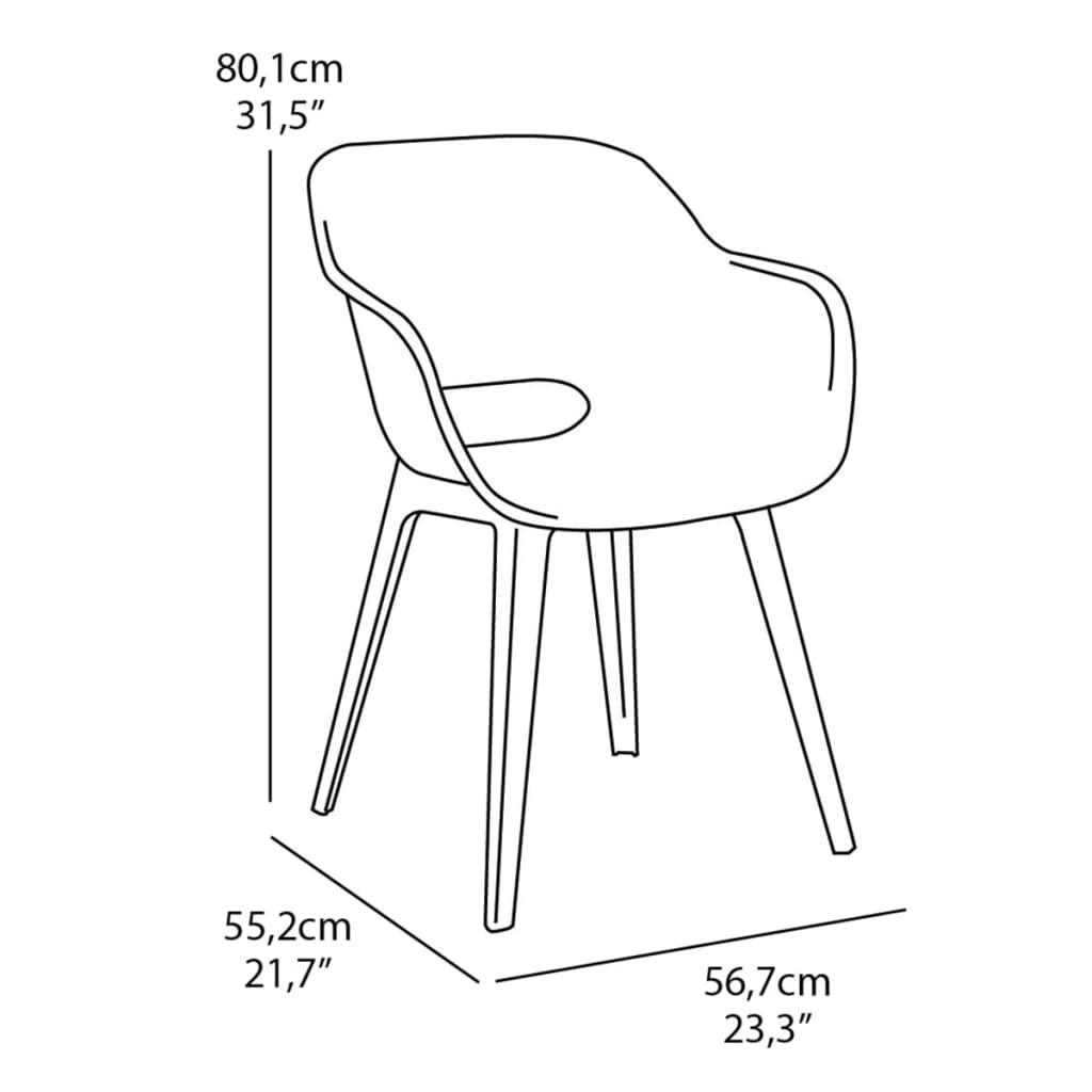 Keter Outdoor Chairs Akola 2 pcs White - Durable and Stylish Garden Furniture