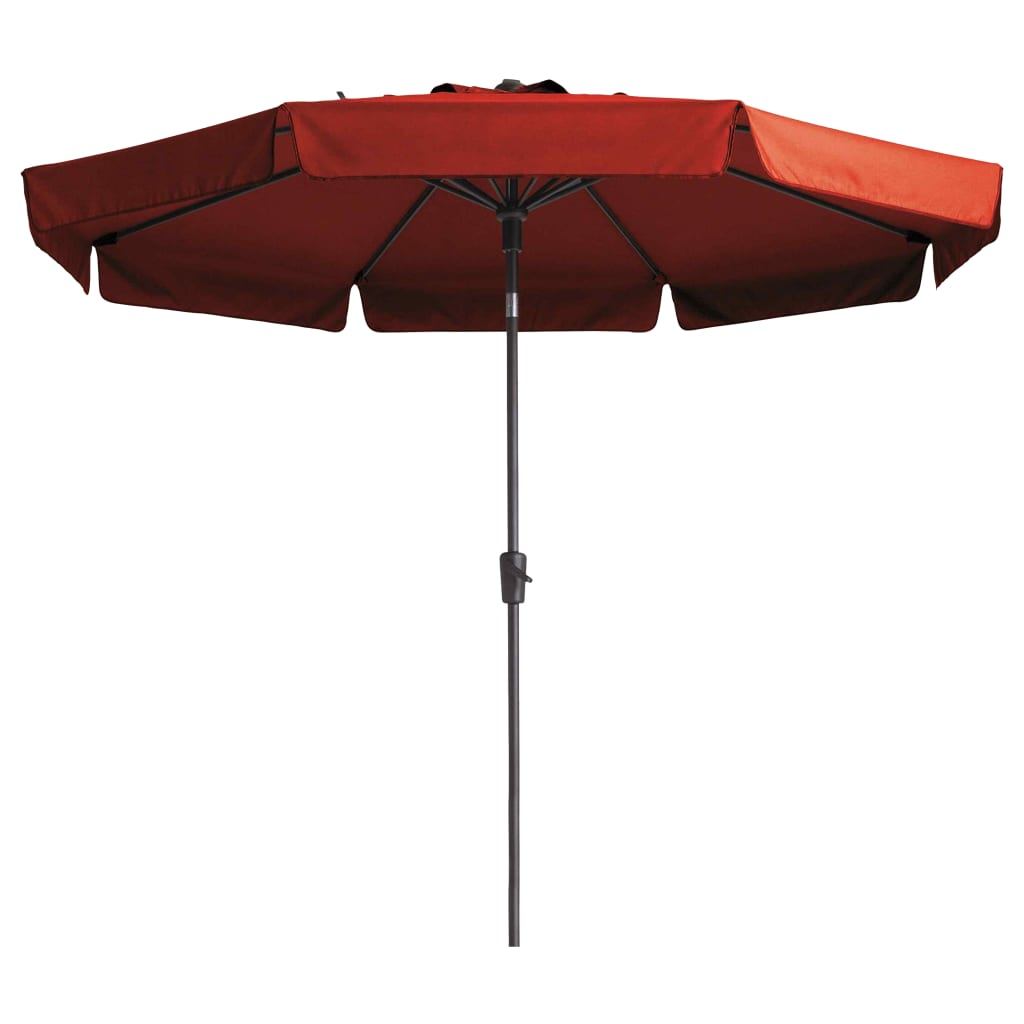 Madison Parasol Flores Luxe 300 cm Round Brick Red - Durable Outdoor Umbrella with Tilt and Crank Mechanisms