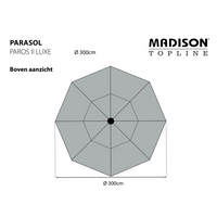 Madison Parasol Paros II Luxe 300 cm Light Grey - Durable and Stabile Outdoor Umbrella