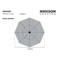 Madison Parasol Paros II Luxe 300 cm Sage Green - Durable Outdoor Umbrella with Tilt and Rotate Mechanisms