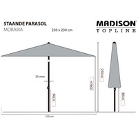 Madison Parasol Moraira 230x230 cm Taupe - Stylish Outdoor Shade for Your Garden or Terrace