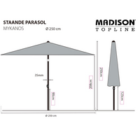 Madison Parasol Mykanos 250 cm Taupe - Create a Cozy Shade Spot in Your Outdoor Space