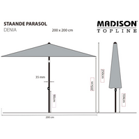 Madison Parasol Denia 200x200 cm Grey - Create a Cosy Shade Spot in Your Garden