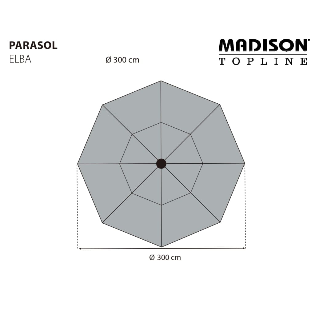 Madison Parasol Elba 300 cm Ecru - Create a Cozy Shade Spot in Your Garden