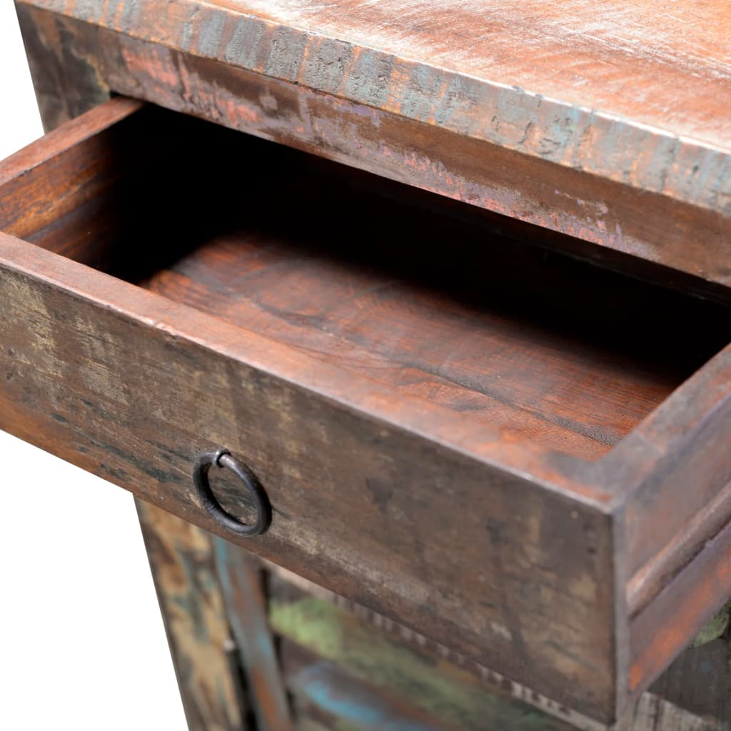 End Table with 1 Drawer 1 Door Reclaimed Wood - Rustic and Sustainable