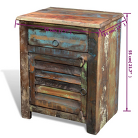 End Table with 1 Drawer 1 Door Reclaimed Wood - Rustic and Sustainable