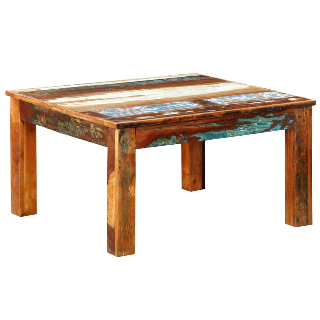 Coffee Table Square Reclaimed Wood - Antique-Style Living Accessory