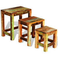 Nesting Table Set - Vintage Reclaimed Wood - 3 Pieces