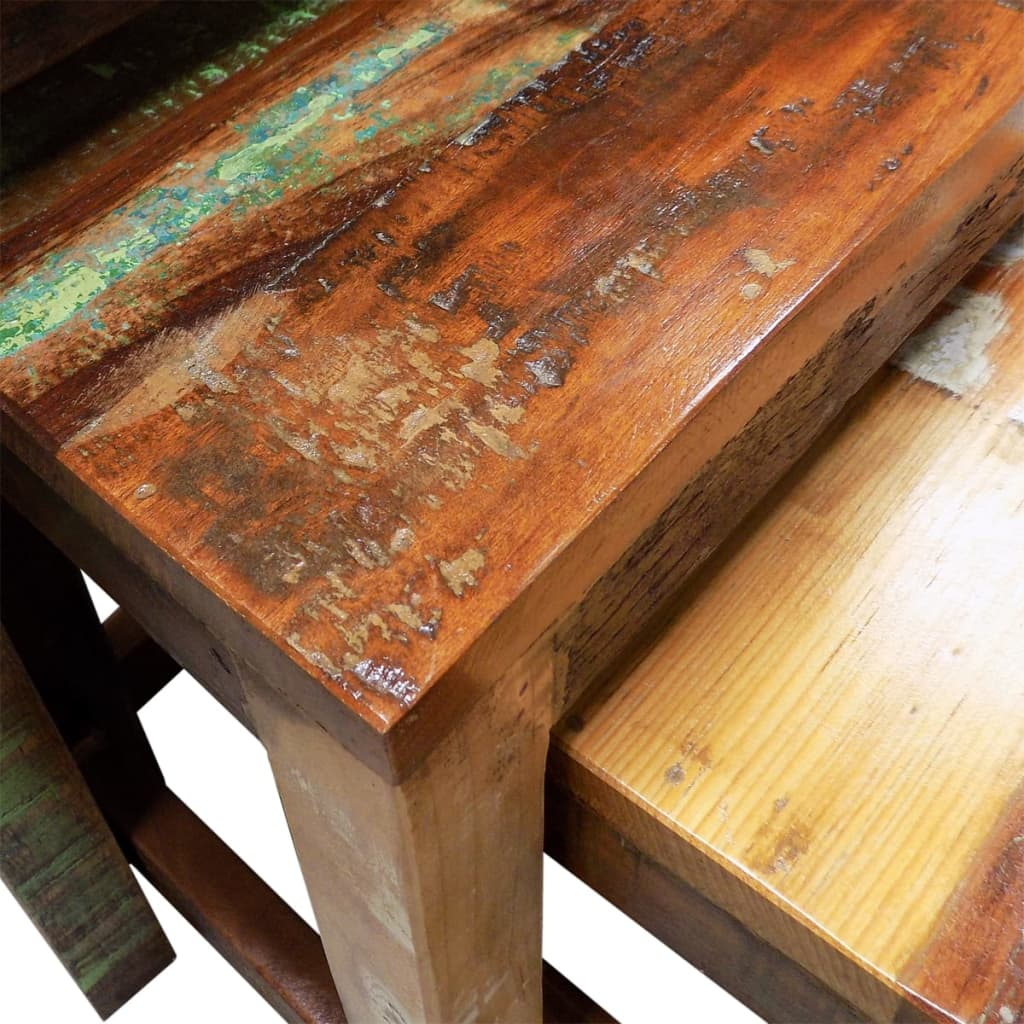 Nesting Table Set - Vintage Reclaimed Wood - 3 Pieces