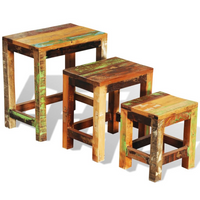 Nesting Table Set - Vintage Reclaimed Wood - 3 Pieces