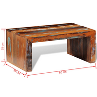 Coffee Table Reclaimed Wood - Handmade Retro Style Furniture