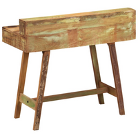 Desk Solid Reclaimed Wood - Vintage-Style, Handmade, Multicolour