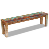 Bench Solid Reclaimed Wood 160x35x46 cm - Unique Antique-Style Wooden Bench