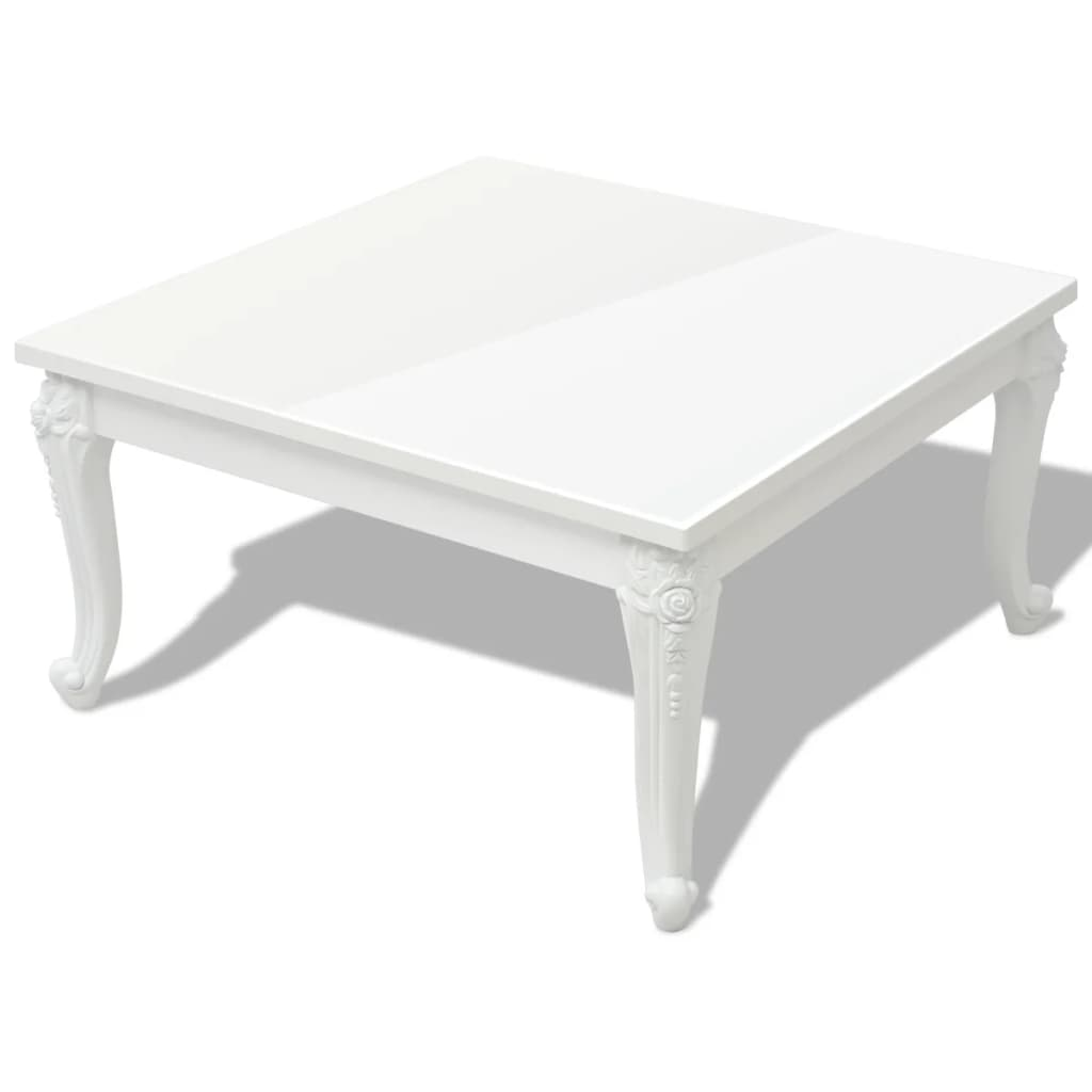 Coffee Table 80x80x42 cm High Gloss White - Elegant and Versatile