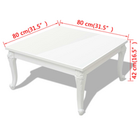 Coffee Table 80x80x42 cm High Gloss White - Elegant and Versatile