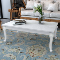 Coffee Table 115x65x42 cm High Gloss White - Classic Design