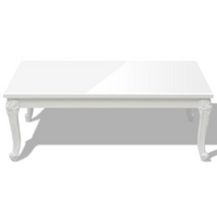 Coffee Table 115x65x42 cm High Gloss White - Classic Design