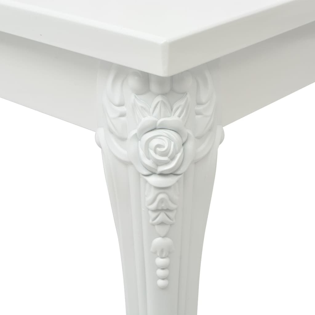 Coffee Table 115x65x42 cm High Gloss White - Classic Design