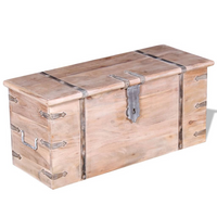 Two Piece Storage Chest Set Acacia Wood - Ample Storage Space, Handmade Solid Wood, Unique Design