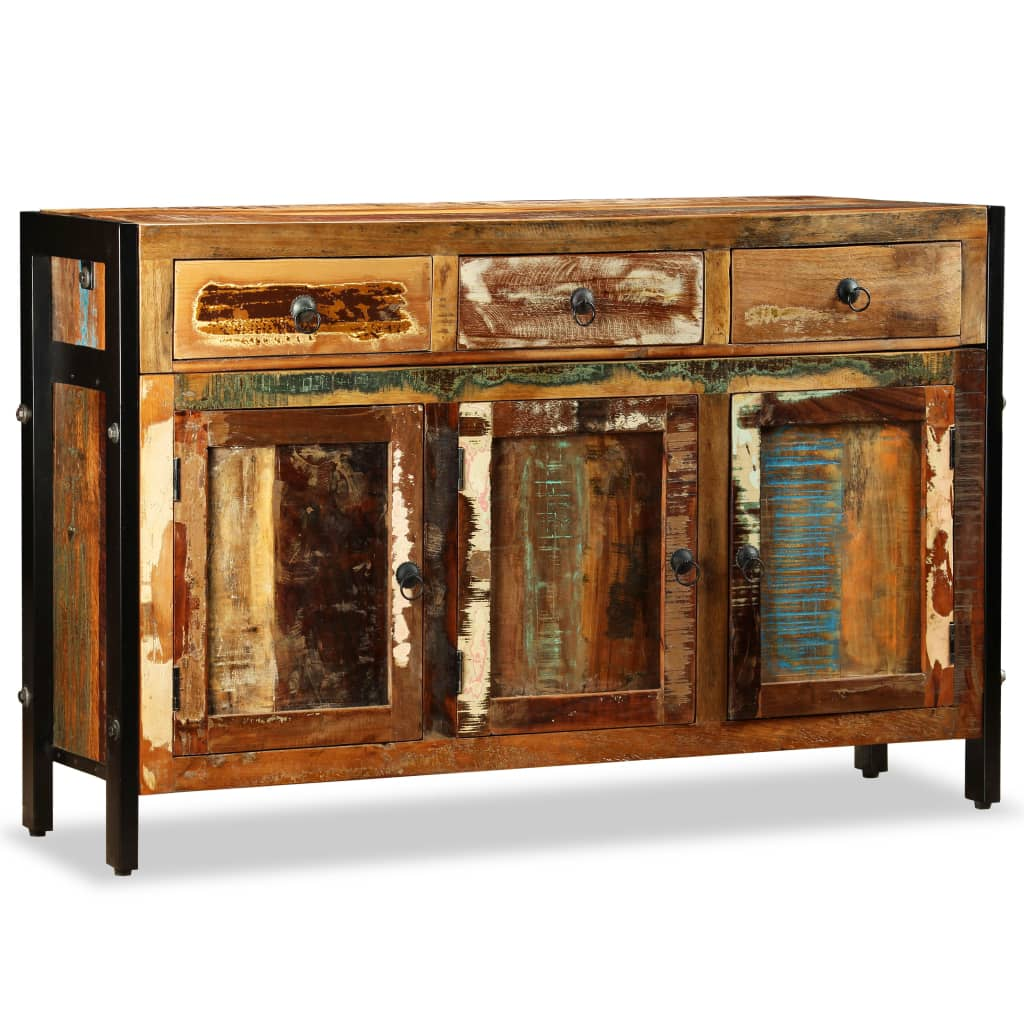 Sideboard Solid Reclaimed Wood 120x35x76 cm - Ample Storage Space | Antique-style | Handmade