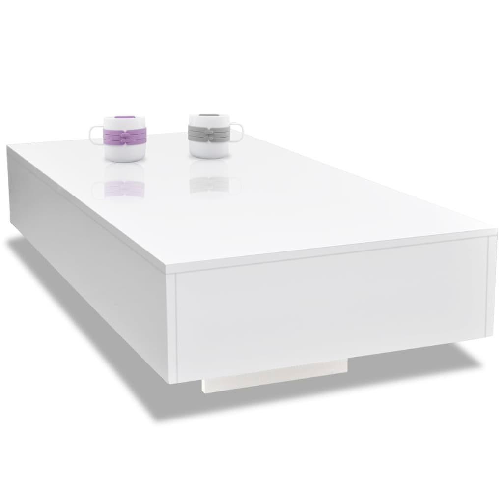 Coffee Table High Gloss White - Modern and Elegant | Easy to Clean